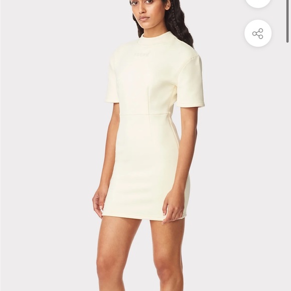 Herve Leger Dresses & Skirts - Herve by Herve leger bonded sweatshirt dress size xs cream short sleeve nwt new